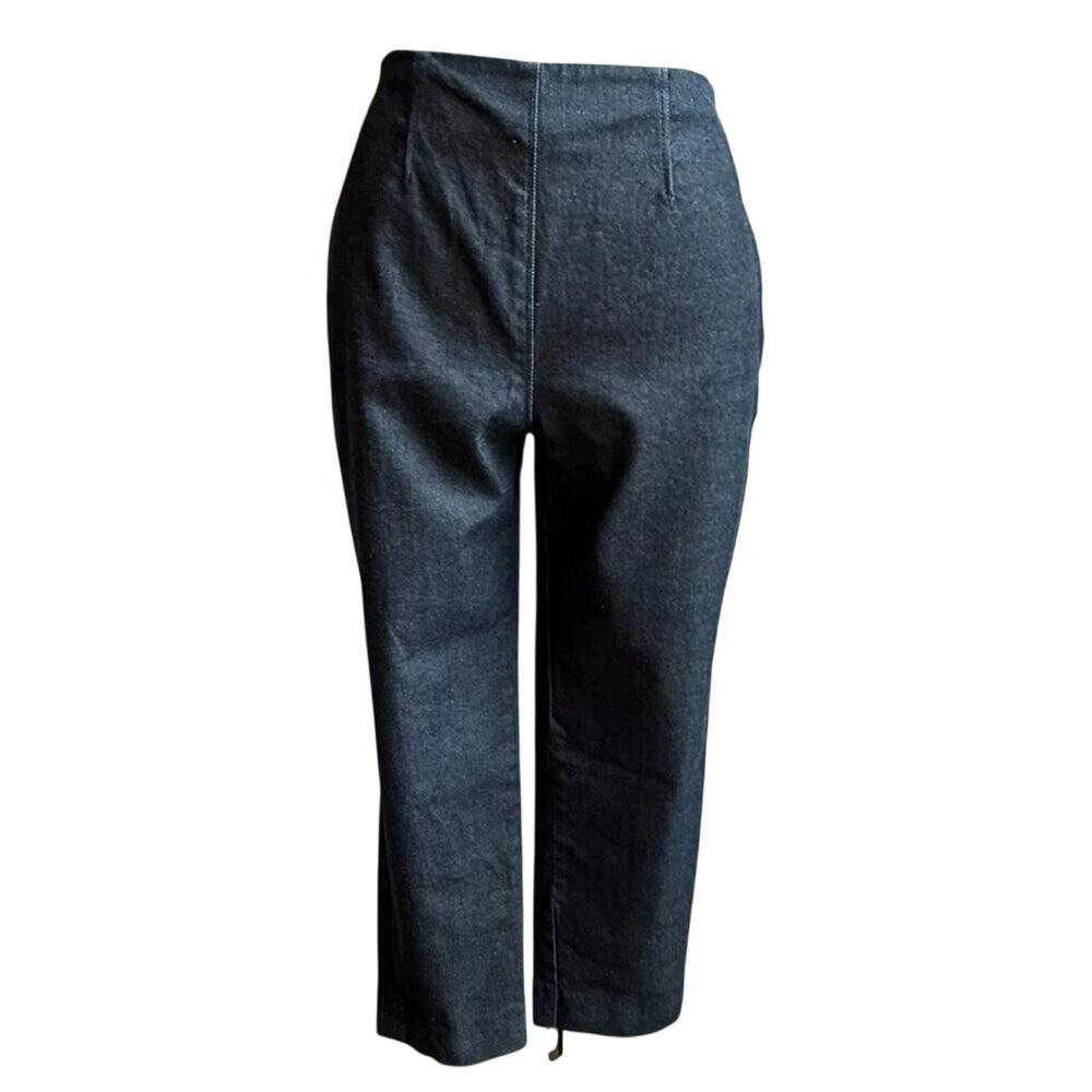 Piazza Sempione Dark Wash Cropped Denim Pants Cotton Blend Womens Sz 26